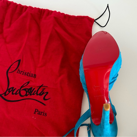 Christian Louboutin Blue Suede Greissimo platform sandals - Picture 7 of 15